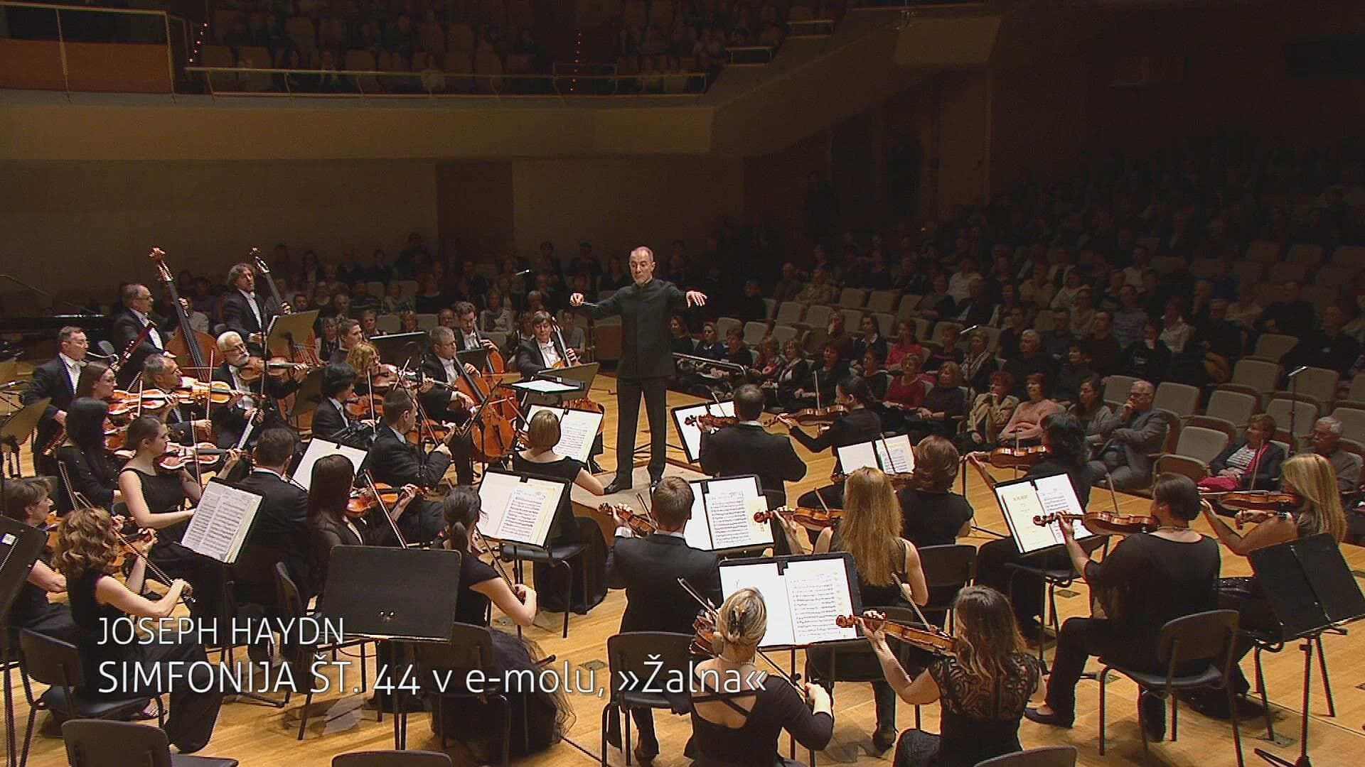 Za lahko noč: J. Haydn, Simfonija št. 44 in Večerna pesem Bogu (Simfonični orkester RTV Slovenija in Rossen Milanov, Mešani zbor GM in Sebastjan Vrhovnik)